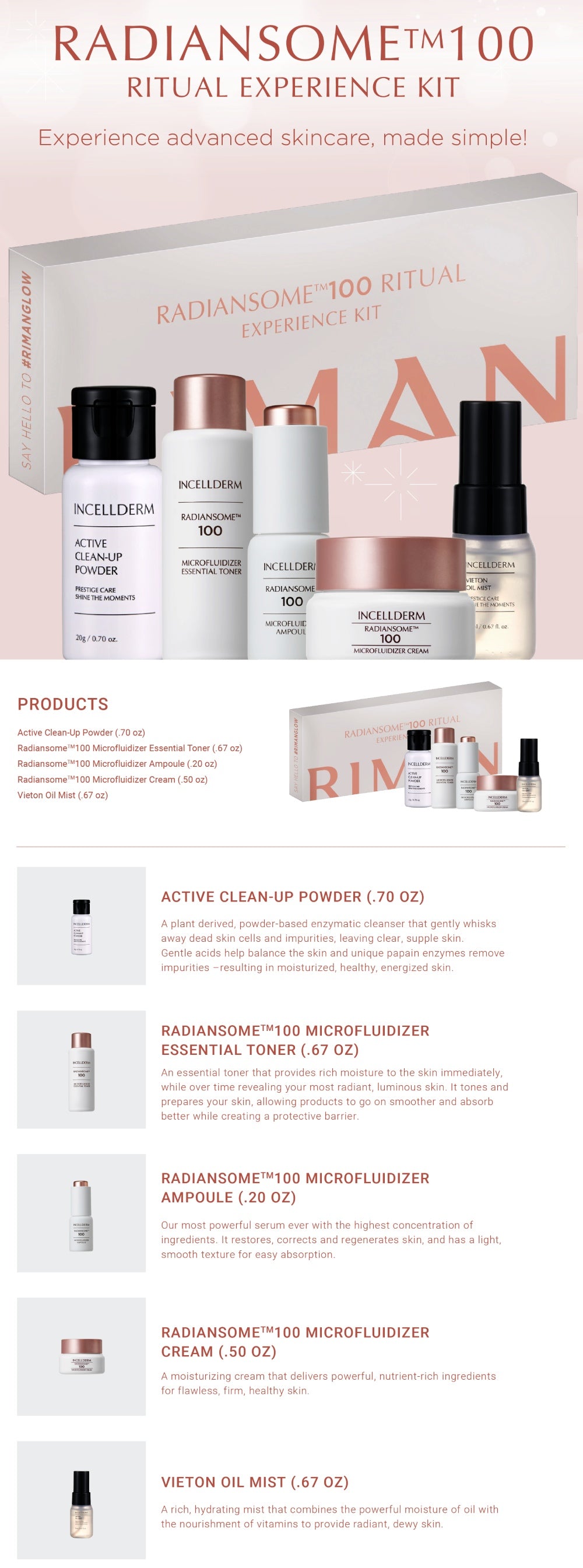 INCELLDERM RADIANSOME RIMAN Ritual Experience Kit β InCellDerm by RIMAN